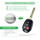 Lots of 5 Remote Car Key Fob Replacement for 2014 2015 2016 2017 Toyota Corolla HYQ12BEL H Chip